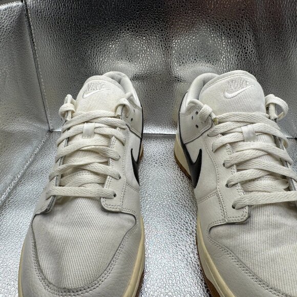 Size 11 Nike Dunk Low Canvas White Gum Black Mens Lace-Up Sneakers AA1056-100 - Picture 6 of 12